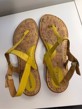 Merona Yellow Braided Toe Cork-Style Sandals